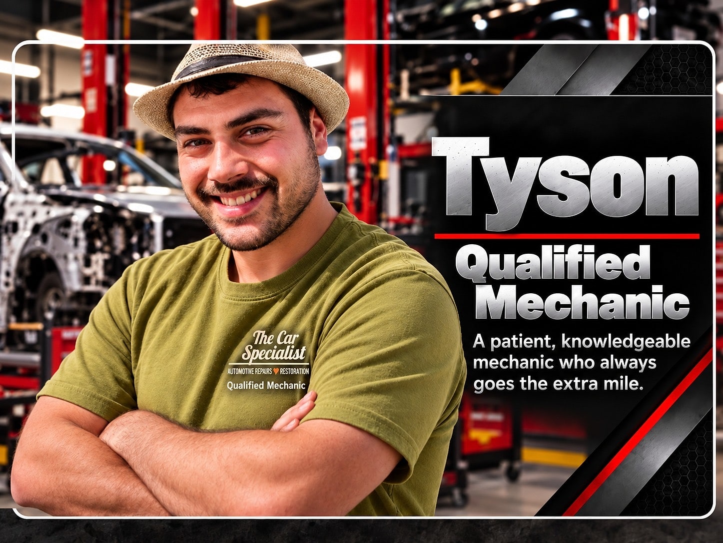 Tyson | Qualified Mechanic. A patient, knowledgeable mechanic who always goes the extra mile.